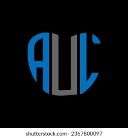 Diseño creativo del logo de la carta AUL. Diseño único AUL.
