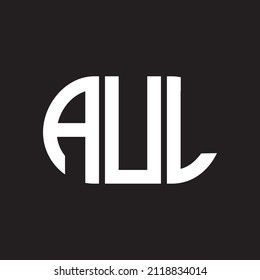AUL-Brief-Logo-Design auf schwarzem Hintergrund. AUL 
Creative Initials Buchstaben Logo Konzept. AUL-Buchstaben-Design.