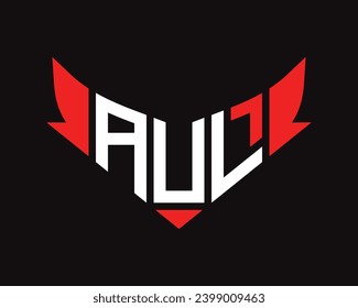 AUL letter logo design template.