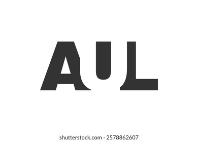 AUL logo design. Initial letter A U L bold font style for tech startups, consulting, corporate branding. Creative company name, headlines typography identity, trendy logotype. Vector illustration.