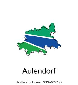 Mapa de Aulendorf.vector mapa del país alemán. Bordes de tu infografía. Ilustración vectorial. plantilla de diseño