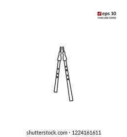 Aulos - vector thin line icon on white background. Symbol for web, infographics, print design and mobile UX/UI kit. Vector illustration, EPS10.