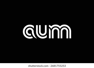 AUM Creative Diseño de Logo de Letra Moderno. Diseño elegante del logotipo del monograma con los Elementos decorativos y la tipografía
