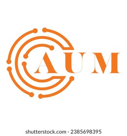 AUM letter design. AUM letter technology logo design on white background. AUM Monogram logo design for entrepreneur and business.