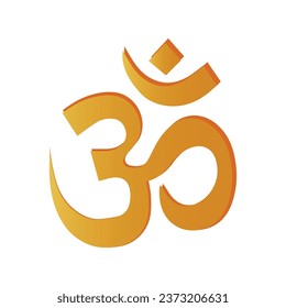 Aum letter on white background. Symbol of Hinduism