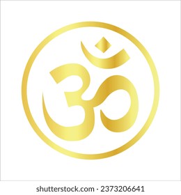 Aum letter on white background. Symbol of Hinduism