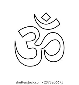 Aum-Brief auf weißem Hintergrund. Symbol des Hinduismus