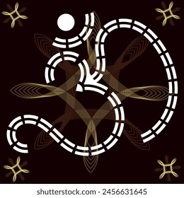 Aum lettering vector template in shades of yellow and orange colors best for social media, print and home decoration. Hindu Om Symbol Illustration.