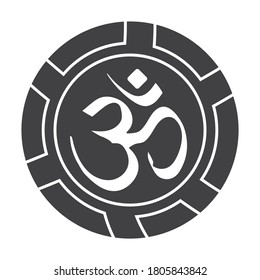 Aum or om hinduism symbol flat icon for apps or websites