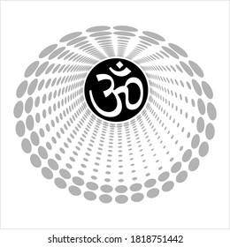 Aum (Om) The Holy Motif Calligraphic Style Vector Art Illustration