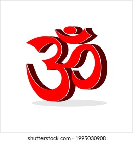 Aum (Om) The Holy Motif Calligraphic Style Vector Art Illustration