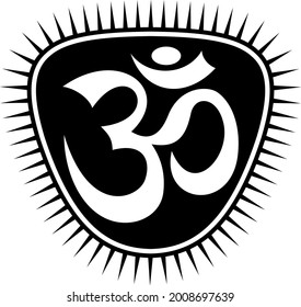 Aum (Om) The Holy Motif Calligraphic Style Vector Art Illustration
