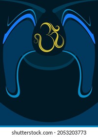 Aum (Om) The Holy Motif Calligraphic Style Vector Art Illustration