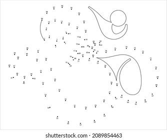 Aum (Om) The Holy Motif Connect The Dots, Puzzle Containing A Sequence Of Numbered Dots Vector Art Illustration