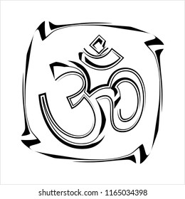 Aum (Om) The Holy Motif Design Vector Art Illustration