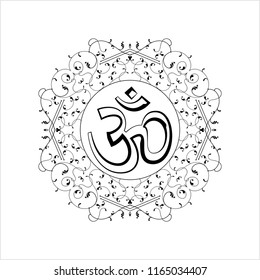 Aum (Om) The Holy Motif Design Vector Art Illustration