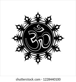 Aum (Om) The Holy Motif Design Vector Art Illustration