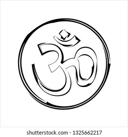 Aum (Om) The Holy Motif Design Vector Art Illustration