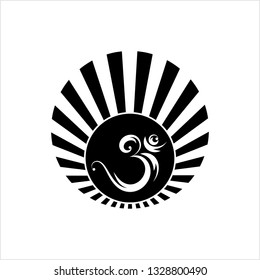 Aum (Om) The Holy Motif Design Vector Art Illustration