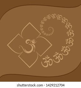 Aum (Om) The Holy Motif Design Vector Art Illustration