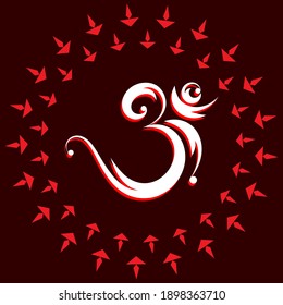 Aum (Om) The Holy Motif Design Vector Art Illustration