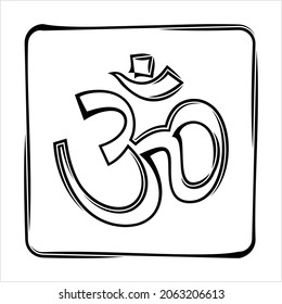 Aum (Om) The Holy Motif Design Vector Art Illustration