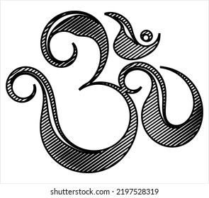 Aum (Om) The Holy Motif Design Vector Art Illustration