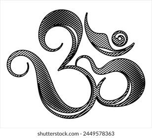 Aum (Om) The Holy Motif Design Vector Art Illustration