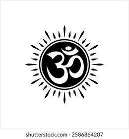 Aum (Om) The Holy Motif Design Vector Art Illustration