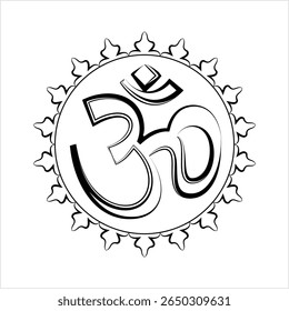 Aum (Om) The Holy Motif Design Vector Art Illustration