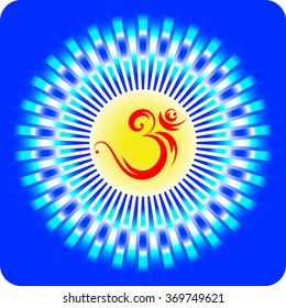 Aum (Om) The Holy Motif Stipple Effect Vector Illustration