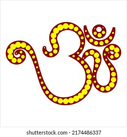Aum (Om) The Holy Motif Vector Art Illustration