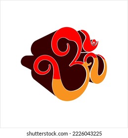 Aum (Om) The Holy Motif Vector Art Illustration