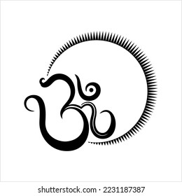 Aum (Om) The Holy Motif Vector Art Illustration