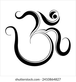Aum (Om) The Holy Motif Vector Art Illustration