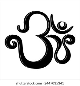 Aum (Om) The Holy Motif Vector Art Illustration