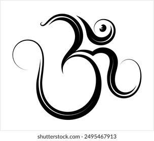 Aum (Om) The Holy Motif Vector Art Illustration
