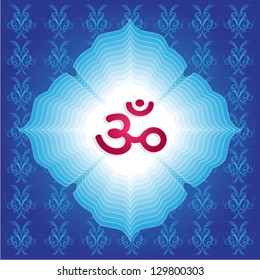 AUM Om Sign On Abstract Background