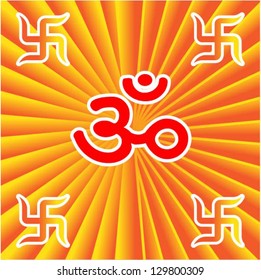 AUM Om Sign On Abstract Background