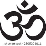 Aum - Om symbol silhouette. Hinduism flat icon silhouette vector