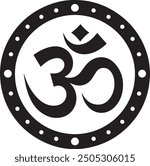 Aum - Om symbol silhouette. Hinduism flat icon silhouette vector