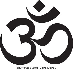 Aum - Om symbol silhouette. Hinduism flat icon silhouette vector