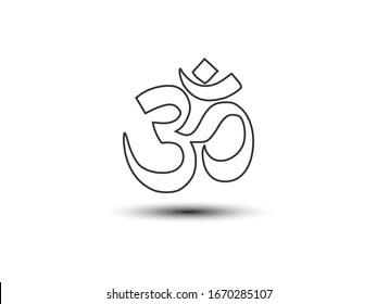 Aum Om Symbol. Vector Illustration, Flat Design.