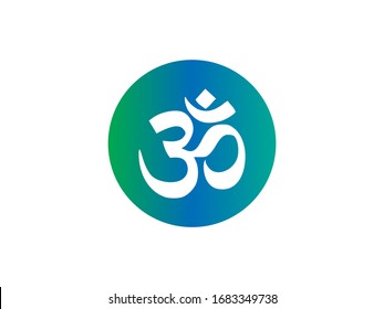 Aum om symbol. Vector illustration, flat design.