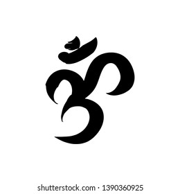 Aum symbol vector line art zen yoga meditation icon