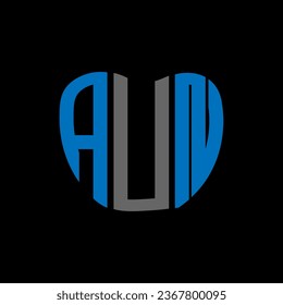 AUN Brief Logo kreatives Design. AUN einzigartiges Design.
