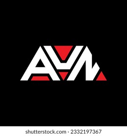 AUN triangle letter logo design with triangle shape. AUN triangle logo design monogram. AUN triangle vector logo template with red color. AUN triangular logo Simple, Elegant, and Luxurious design.