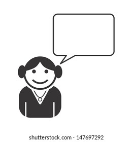 aunt avatar portrait icon with blank caption