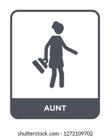 aunt icon vector on white background, aunt trendy filled icons from Family relations collection, aunt simple element illustration