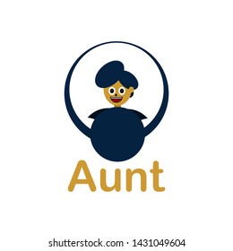 Aunt illustration logo vector design